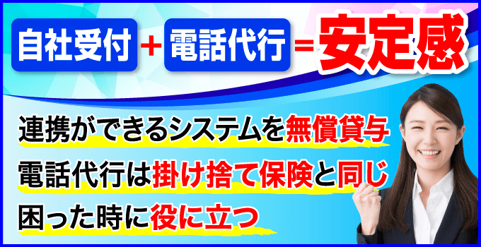 自社受付と電話代行で安定感抜群